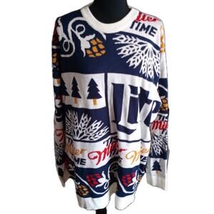 Miller Lite Acrylic Mens Christmas Sweater XXL New Without Tags Miller Time
